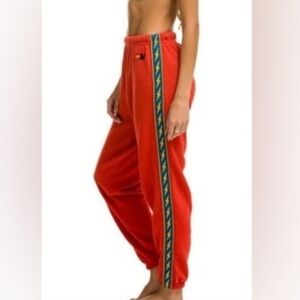 RARE Aviator Nation Bolt Stripe Hi Rise Sweatpants Women's Medium Loungewear
